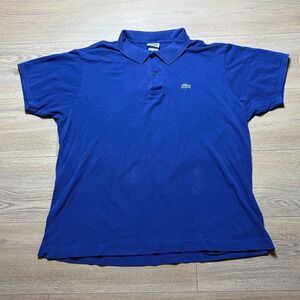 Lacoste Polo Shirt Mens 8 Blue Classic Croc Logo Short Sleeve Cotton Casual